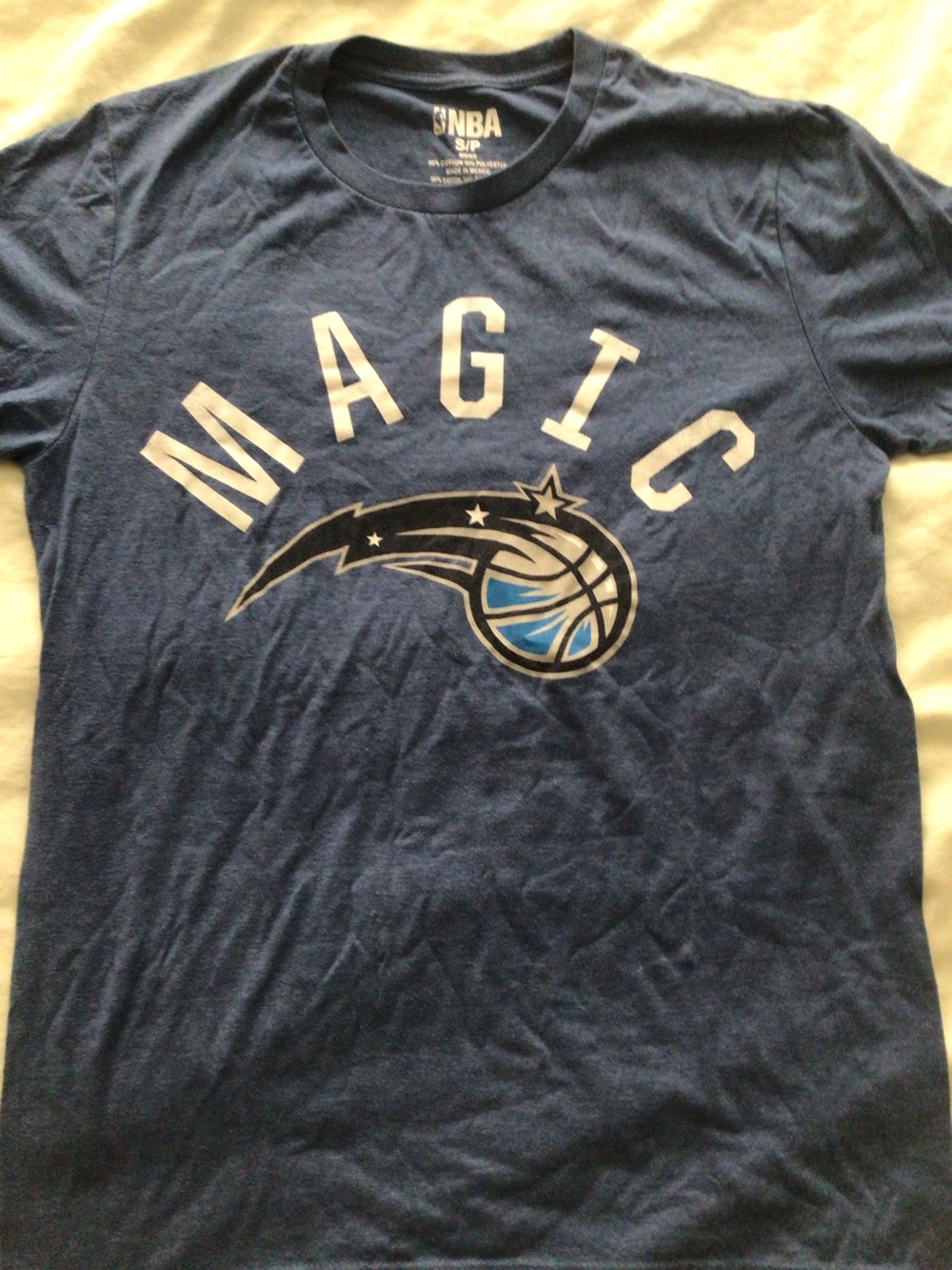 NBA Orlando Magic Graphic Basketball Heathered T-Shirt Blue Men's Size Small